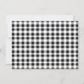 Plaid Gingham Buffalo Black & White Naam Notitiekaartje (Achterkant)