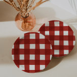 Plaid Gingham Cherry Girls Birthday Papieren Bordje<br><div class="desc">Celebrate your little girls birthday in the preppiest (but simplest) of ways with our incredibly cute Cherry First Birthday design!</div>