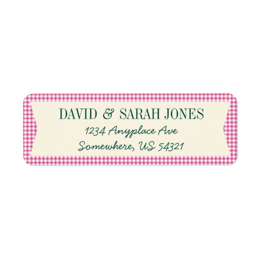 Plaid Gingham Controleer Patroon Fabric Crafts Lab Etiket (Voorkant)