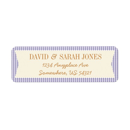 Plaid Gingham Controleer Patroon Fabric Crafts Lab Etiket (Voorkant)