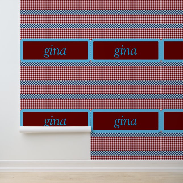 Plaid Gingham gepersonaliseerd Behang (Applicatie)