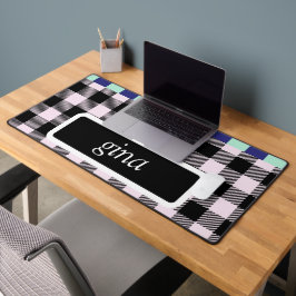 Plaid Gingham gepersonaliseerd Bureaumat