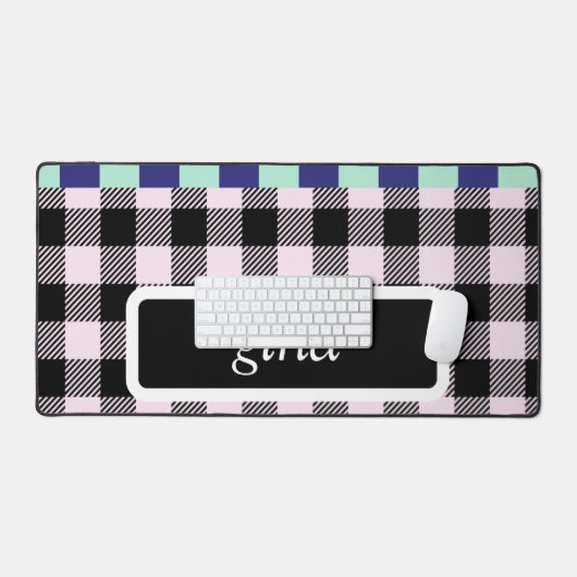 Plaid Gingham gepersonaliseerd Bureaumat (Keyboard & Muis)