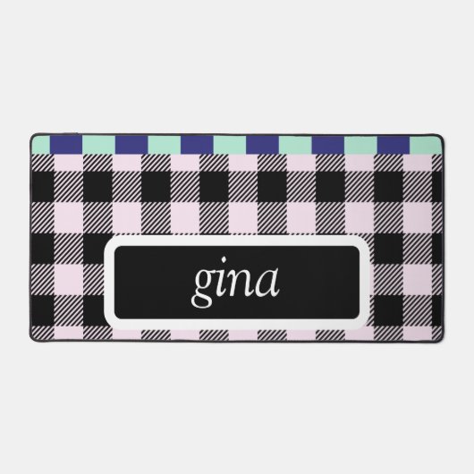 Plaid Gingham gepersonaliseerd Bureaumat (Voorkant)