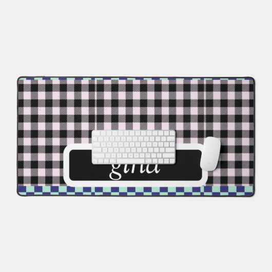 Plaid Gingham gepersonaliseerd Bureaumat (Keyboard & Muis)
