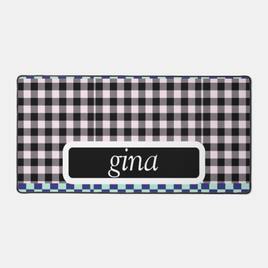 Plaid Gingham gepersonaliseerd Bureaumat (Voorkant)