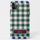 Plaid Gingham gepersonaliseerd Case-Mate iPhone Case (Achterkant)