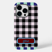 Plaid Gingham gepersonaliseerd Case-Mate iPhone Case (Achterkant)