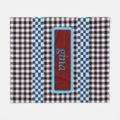 Plaid Gingham gepersonaliseerd Fleece Deken (Voorkant (Horizontaal))