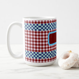 Plaid Gingham gepersonaliseerd Koffiemok