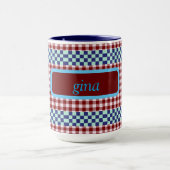 Plaid Gingham gepersonaliseerd Mok (Midden)
