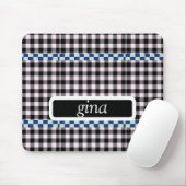 Plaid Gingham gepersonaliseerd Muismat (Met muis)