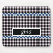 Plaid Gingham gepersonaliseerd Muismat (Voorkant)