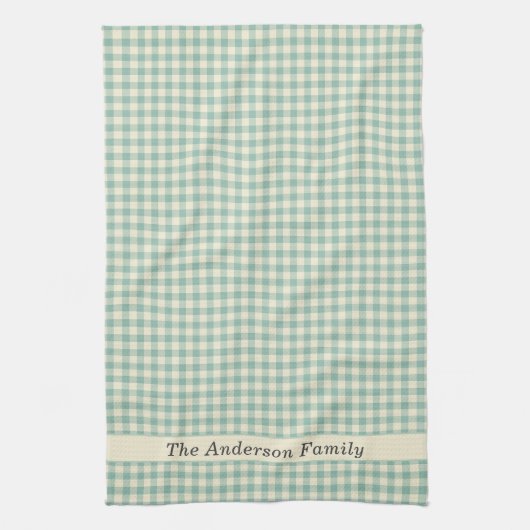 Plaid Gingham Rustieke familienaam Boerderij Theedoek (Verticaal)