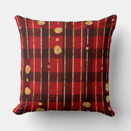 Plaid & Gold Holiday Spark Kussen