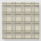 Plaid gray and cream stenen onderzetter (Voorkant)
