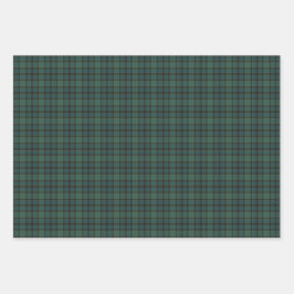Plaid Green Blue Tartan Holiday Inpakpapier Vel