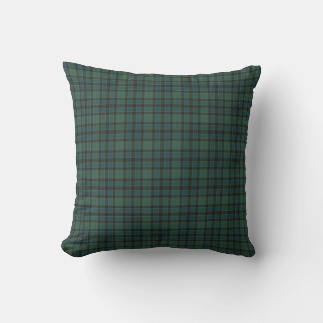 Plaid Green Blue Tartan Traditional Style Kussen (Voorkant)