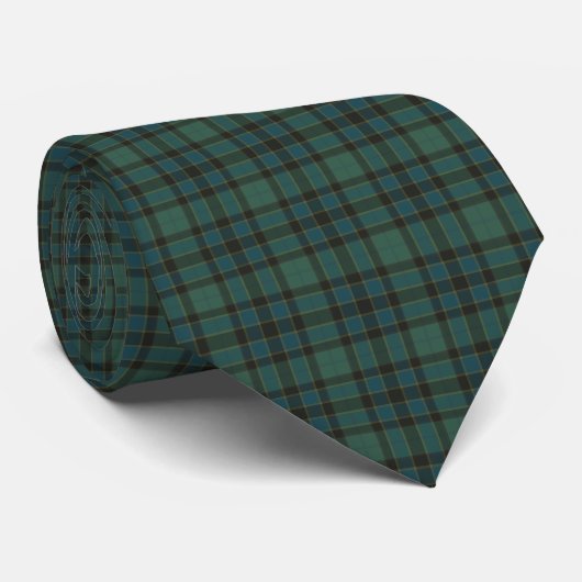 Plaid Green Blue Tartan Traditional Style Neck Tie Stropdas (Opgerold)