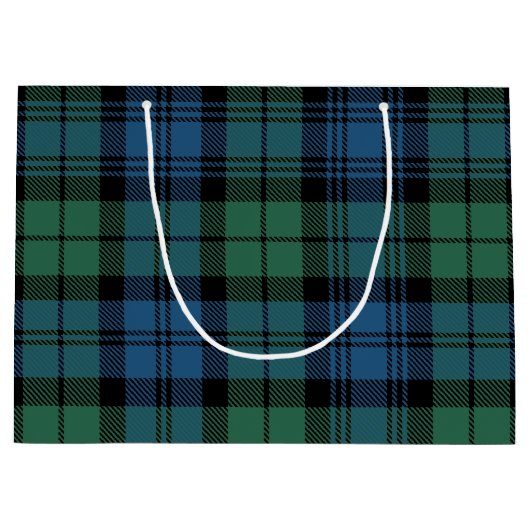 Plaid Green Check Campbell Tartan Groot Cadeauzakje (Voorkant)