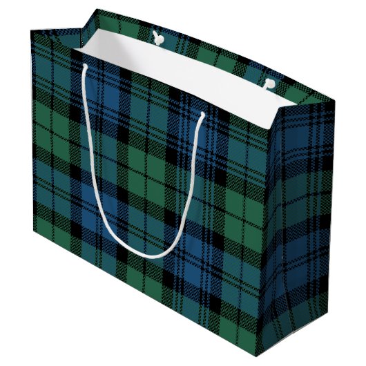 Plaid Green Check Campbell Tartan Groot Cadeauzakje (Achterkant Gekanteld)