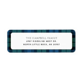 Plaid Green Check Christmas Tartan Retouradres Etiket (Voorkant)