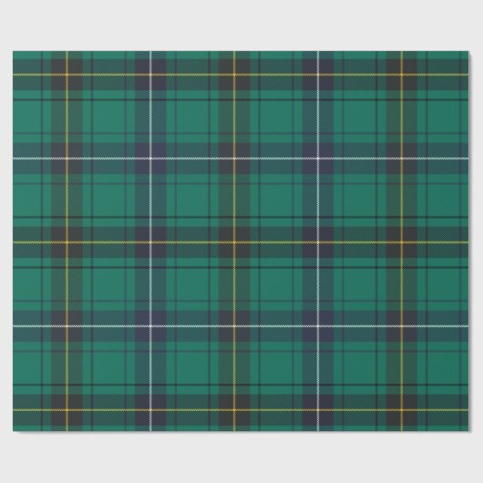 Plaid Green Check Elegant Clan Henderson Tartan Cadeaupapier (Vlak)