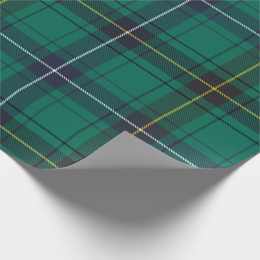 Plaid Green Check Elegant Clan Henderson Tartan Cadeaupapier (Hoek)
