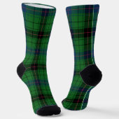 Plaid Green Check Elegant Rustic Tartan Sokken (Gebogen)