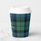 Plaid Green Check Kerstvakantie Tartan Papieren Bekers (Links)