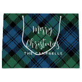 Plaid Green Check rustieke kerst Campbell Tartan Groot Cadeauzakje (Voorkant)