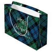 Plaid Green Check rustieke kerst Campbell Tartan Groot Cadeauzakje (Achterkant Gekanteld)