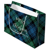 Plaid Green Check rustieke kerst Campbell Tartan Groot Cadeauzakje (Voorkant Gekanteld)