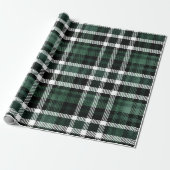 Plaid Green Christmas Yule Rustic Holiday Cadeaupapier (Uitgerold)