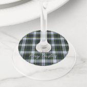 Plaid Green Rustic Clan Gordon Tartan Wijnglaslabel (Dichtbij)