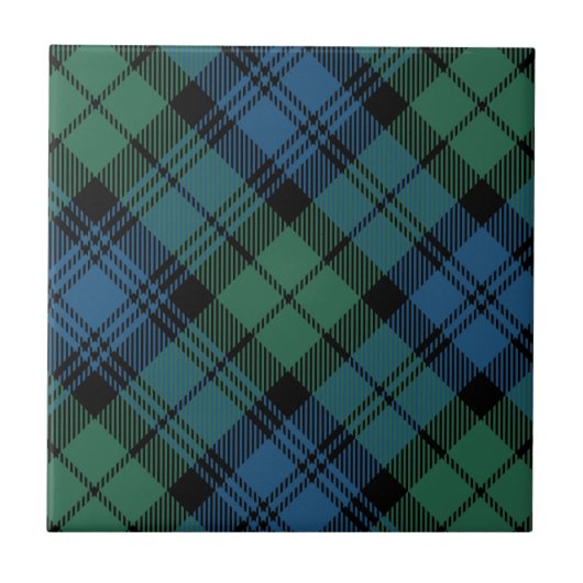 Plaid Green Rustic Farmhouse Campbell Tartan Tegeltje (Voorkant)