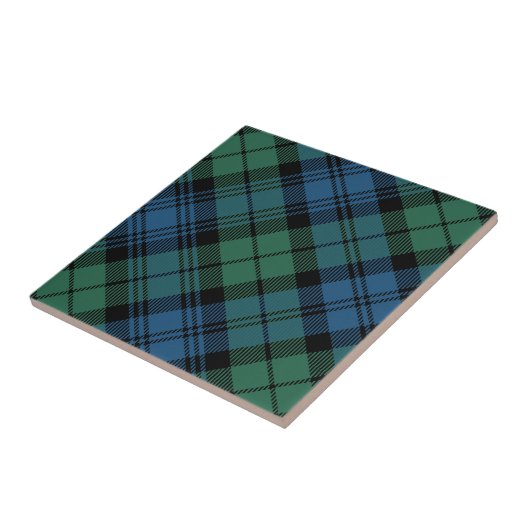 Plaid Green Rustic Farmhouse Campbell Tartan Tegeltje (Zijkant)