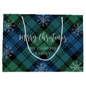 Plaid Groen Blauw Rustiek Campbell Tartan Groot Cadeauzakje (Achterkant)