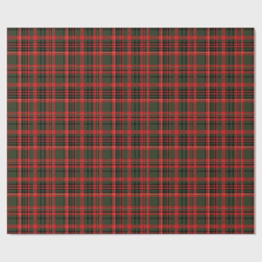 Plaid Groen en Rood Cadeaupapier (Vlak)