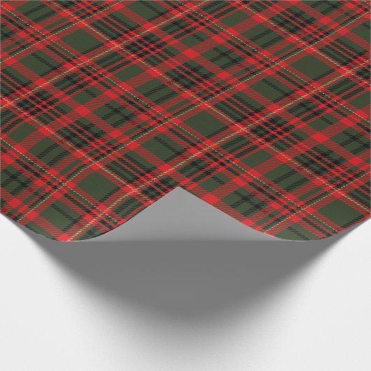 Plaid Groen en Rood Cadeaupapier (Hoek)