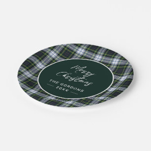 Plaid Groen Script Rustieke Clan Gordon Tartan Papieren Bordje