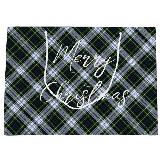 Plaid Groen Wit Feestelijke Kerstmis Gordon Tartan Groot Cadeauzakje (Voorkant)
