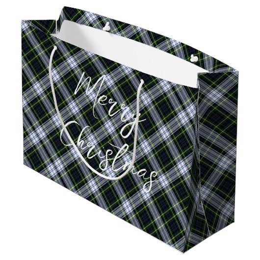 Plaid Groen Wit Feestelijke Kerstmis Gordon Tartan Groot Cadeauzakje (Achterkant Gekanteld)