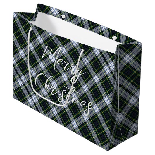 Plaid Groen Wit Feestelijke Kerstmis Gordon Tartan Groot Cadeauzakje (Voorkant Gekanteld)