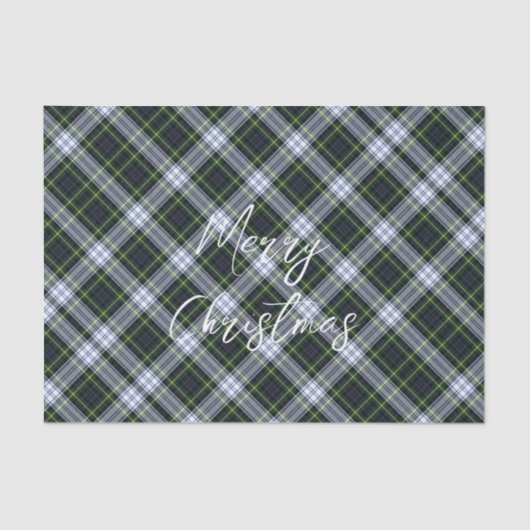 Plaid Groen Wit Feestelijke Kerstmis Gordon Tartan Tissuepapier (Voorkant)