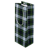 Plaid Groen Wit Gordon Tartan Feestelijke Partij Wijn Cadeautas (Voorkant Gekanteld)