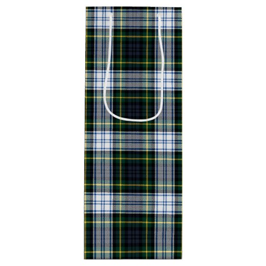 Plaid Groen Wit Gordon Tartan Feestelijke Partij Wijn Cadeautas (Voorkant)