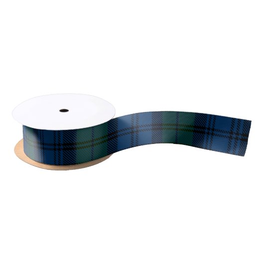 Plaid Groene Campbell Militaire Rustieke Tartan Satijnen Lint (Spoel)