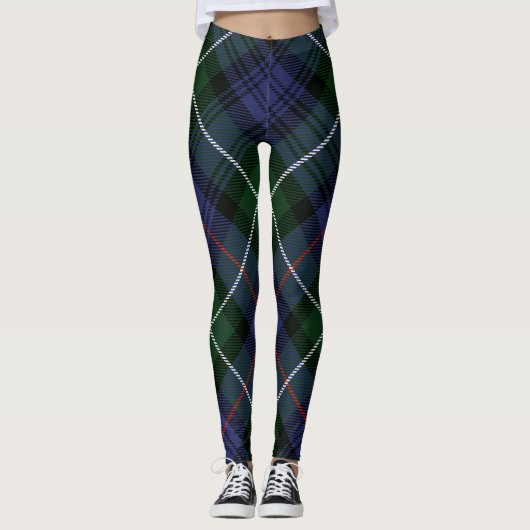 Plaid Groene Clan MacKenzie Rustieke Tartan Leggings (Voorkant)