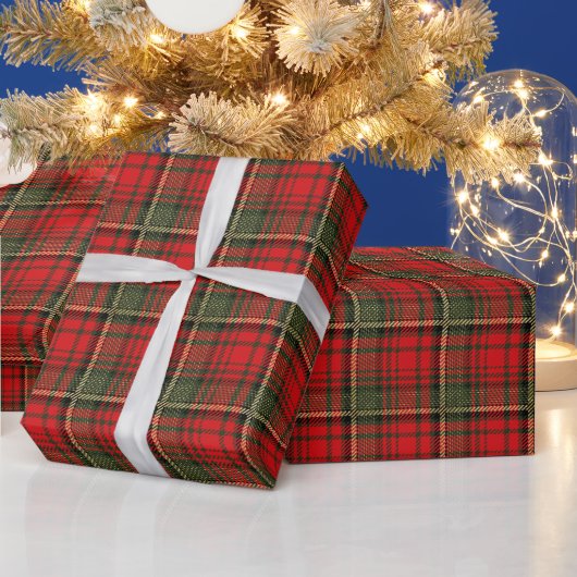 Plaid Groene en Rode Kerstmis Cadeaupapier (Feestdagen)